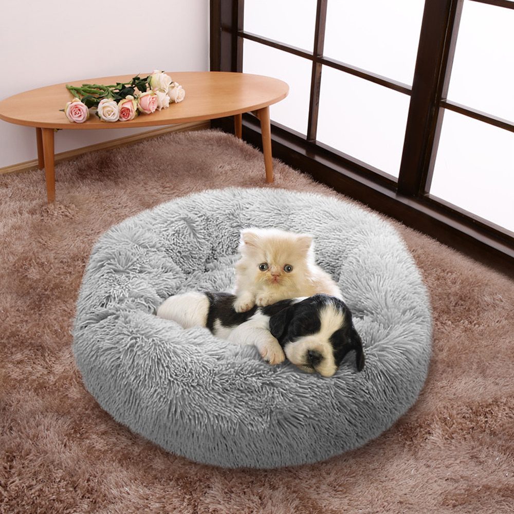 Fluffy Calming Dog Bed Long Plush Donut Pet Bed Hondenmand Round Orthopedic Lounger Sleeping Bag Kennel Cat Puppy Sofa Bed House Fluffy Calming Dog Bed Long Plush Donut Pet Bed Hondenmand Round Orthopedic Lounger Sleeping Bag Kennel Cat Puppy Sofa Bed House
