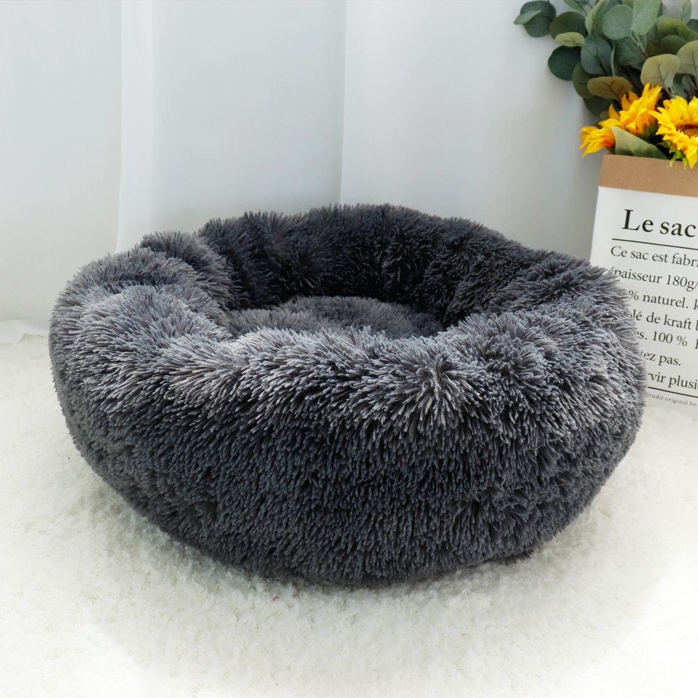 Fluffy Calming Dog Bed Long Plush Donut Pet Bed Hondenmand Round Orthopedic Lounger Sleeping Bag Kennel Cat Puppy Sofa Bed House Fluffy Calming Dog Bed Long Plush Donut Pet Bed Hondenmand Round Orthopedic Lounger Sleeping Bag Kennel Cat Puppy Sofa Bed House