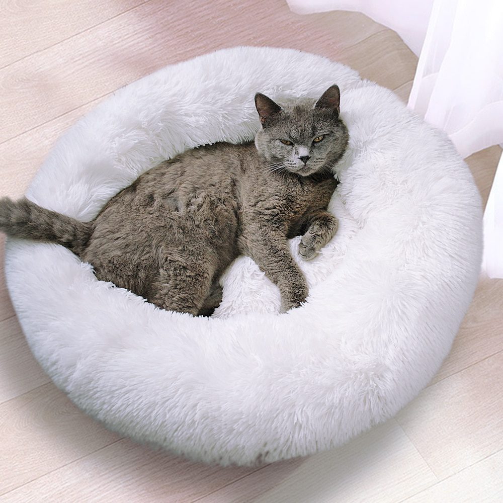 Fluffy Calming Dog Bed Long Plush Donut Pet Bed Hondenmand Round Orthopedic Lounger Sleeping Bag Kennel Cat Puppy Sofa Bed House Fluffy Calming Dog Bed Long Plush Donut Pet Bed Hondenmand Round Orthopedic Lounger Sleeping Bag Kennel Cat Puppy Sofa Bed House