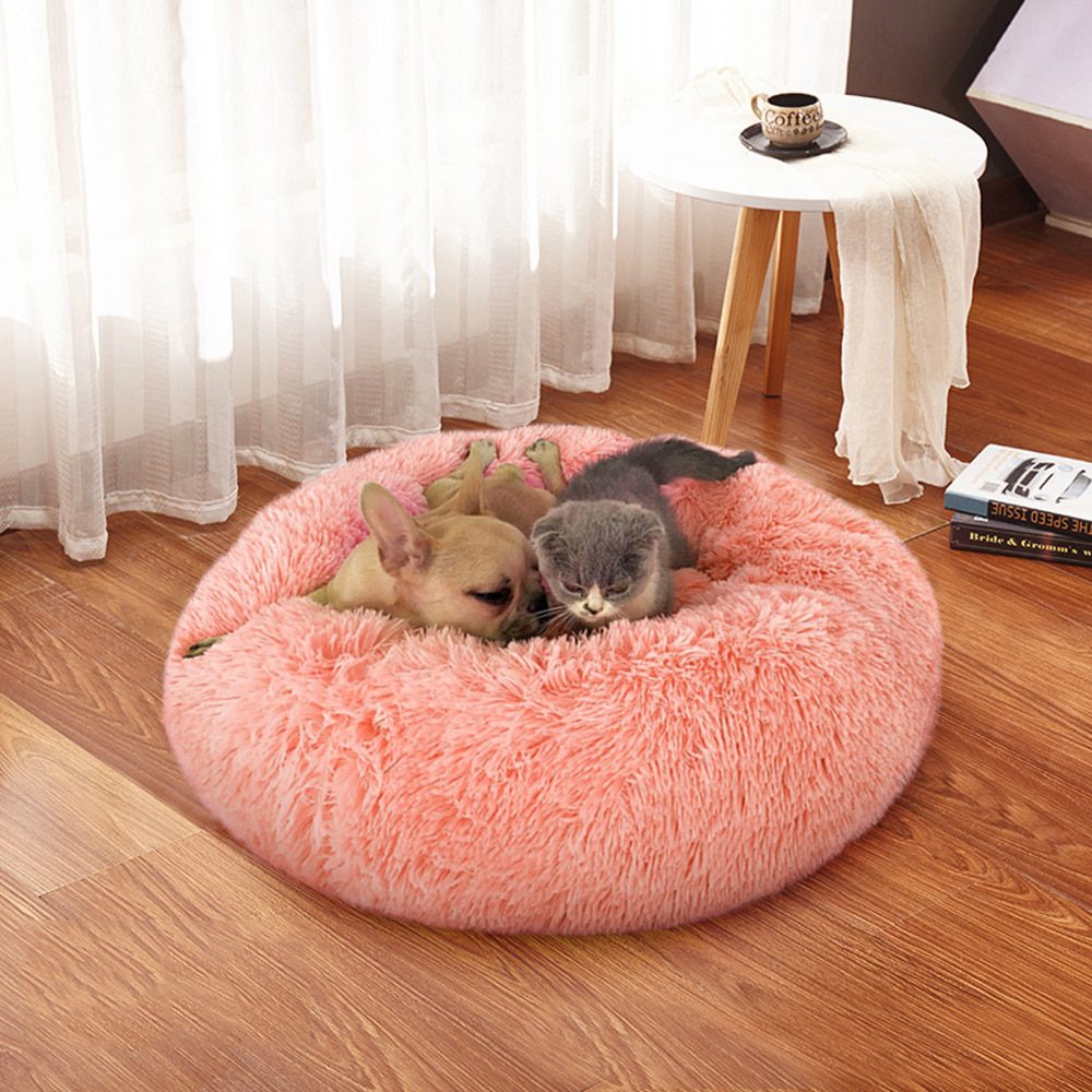 Fluffy Calming Dog Bed Long Plush Donut Pet Bed Hondenmand Round Orthopedic Lounger Sleeping Bag Kennel Cat Puppy Sofa Bed House Fluffy Calming Dog Bed Long Plush Donut Pet Bed Hondenmand Round Orthopedic Lounger Sleeping Bag Kennel Cat Puppy Sofa Bed House