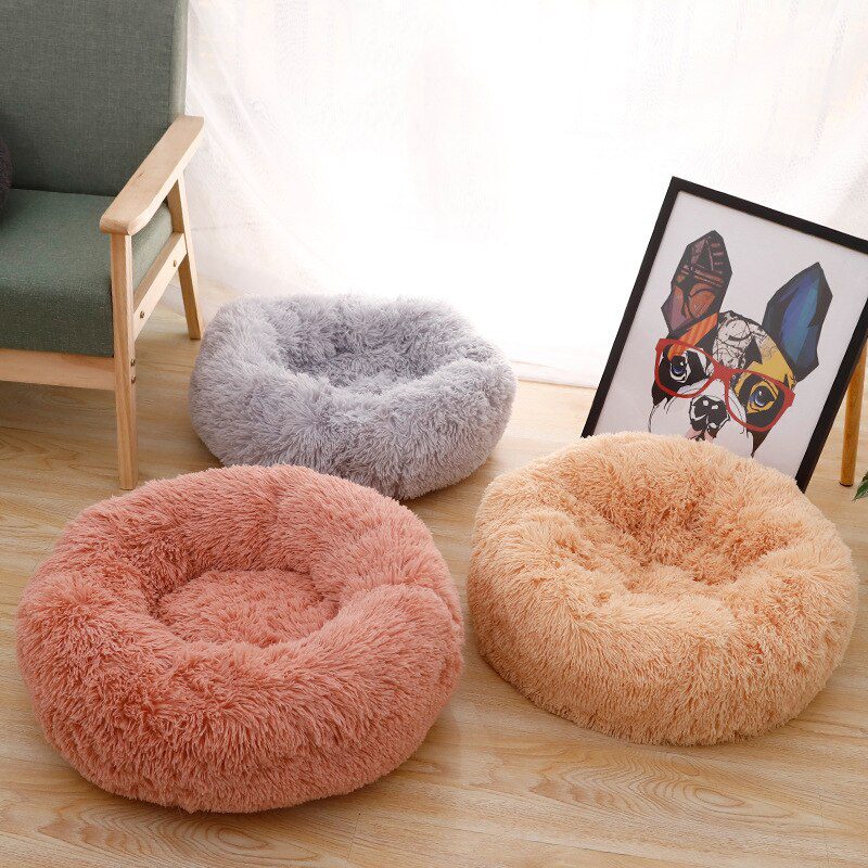 Donut Dog Bed Warm Soft Long Plush Pet Cushion For Samll Large Dog House Cat Calming Bed Washable Pet Sofa Mat Cat sleeping bag Donut Dog Bed Warm Soft Long Plush Pet Cushion For Samll Large Dog House Cat Calming Bed Washable Pet Sofa Mat Cat sleeping bag