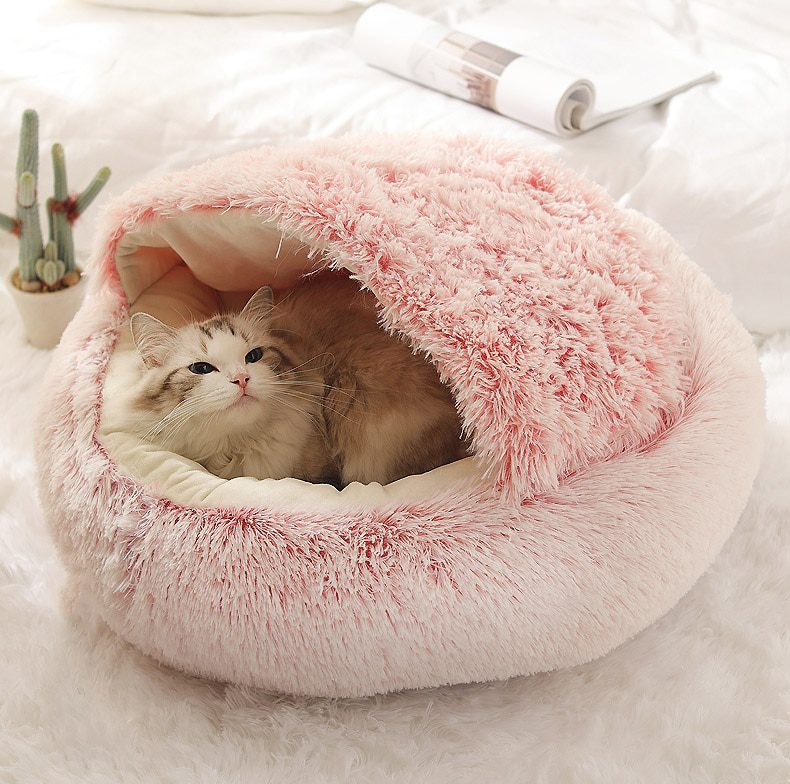 HOOPET New Style Pet Dog Cat Bed Round Plush Cat Warm Bed House Soft Long Plush Bed For Small Dogs For Cats Nest 2 In 1 Cat Bed HOOPET New Style Pet Dog Cat Bed Round Plush Cat Warm Bed House Soft Long Plush Bed For Small Dogs For Cats Nest 2 In 1 Cat Bed