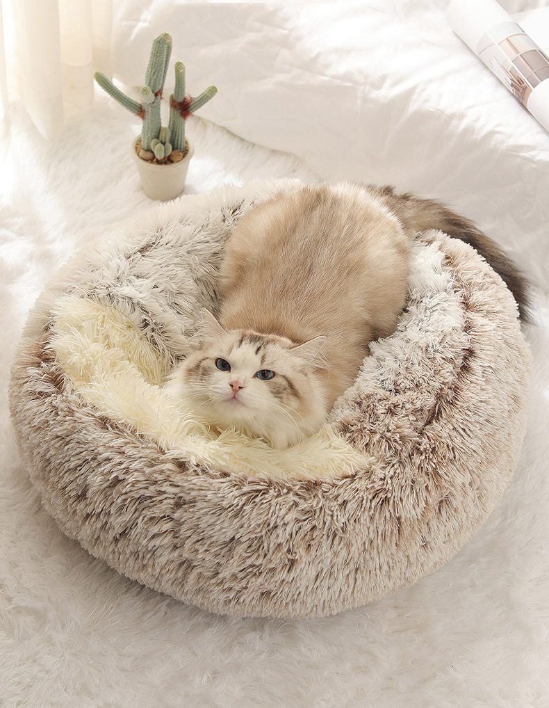 HOOPET New Style Pet Dog Cat Bed Round Plush Cat Warm Bed House Soft Long Plush Bed For Small Dogs For Cats Nest 2 In 1 Cat Bed HOOPET New Style Pet Dog Cat Bed Round Plush Cat Warm Bed House Soft Long Plush Bed For Small Dogs For Cats Nest 2 In 1 Cat Bed
