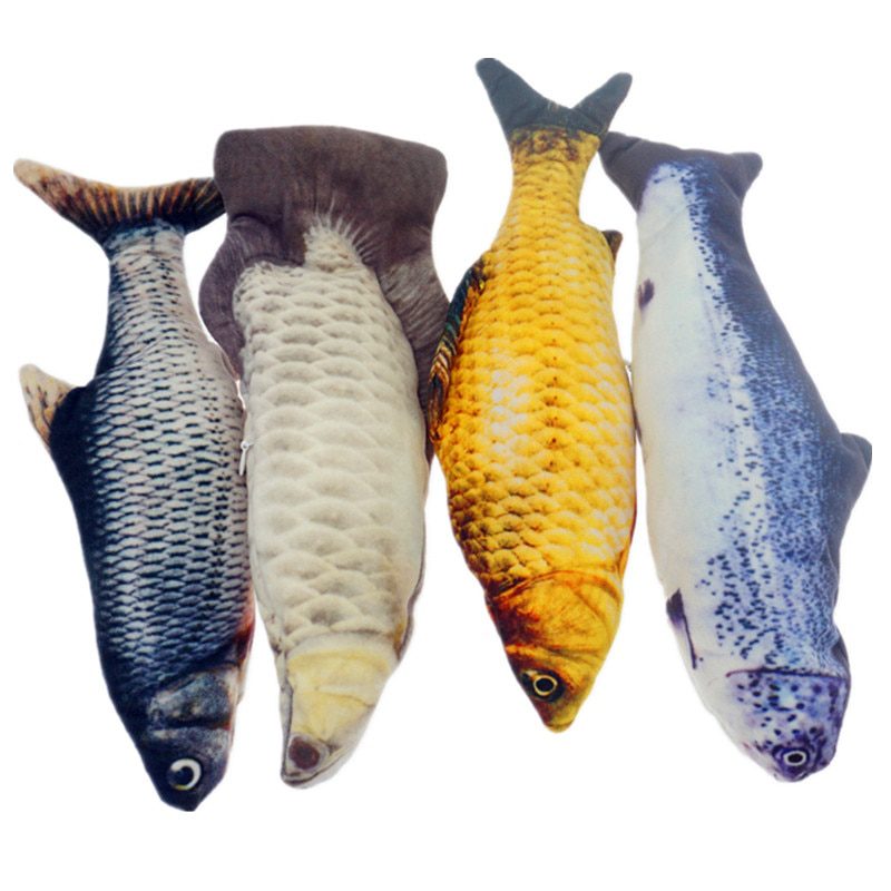 30CM Cat Toy Fish USB Electric Charging Simulation Dancing Jumping Moving Floppy Fish Cat Toy Electronic Fish For Cats Toys