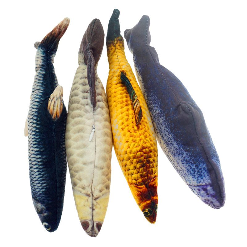 30CM Cat Toy Fish USB Electric Charging Simulation Dancing Jumping Moving Floppy Fish Cat Toy Electronic Fish For Cats Toys