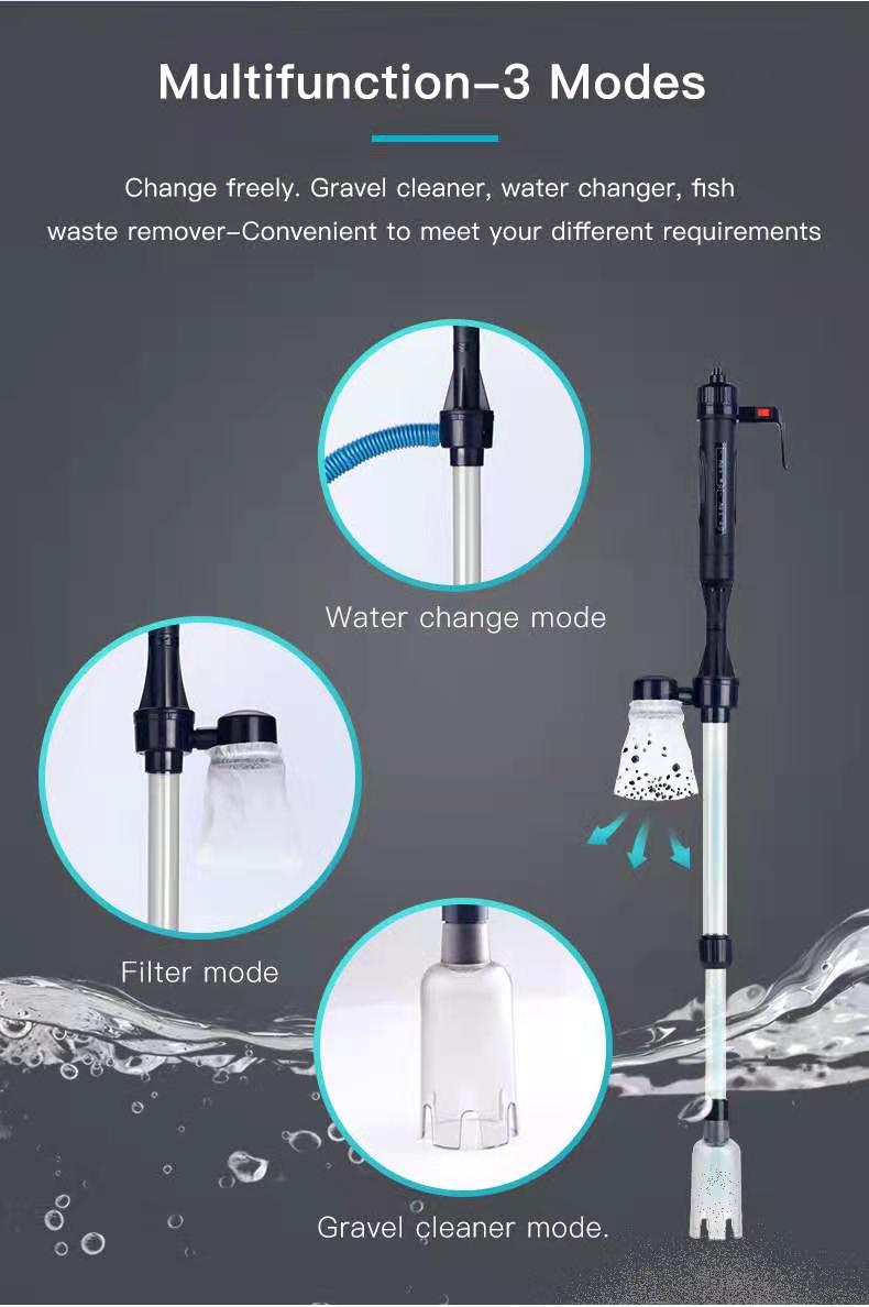 New Electric Aquarium Water Change Pump Cleaning Tools Water Changer Gravel Cleaner Siphon for Fish Tank Water Filter Pump