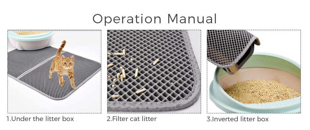 Pet Cat Litter Mat Double Layer Waterproof Litter Cat Pads For Cats House Clean Super Light Easy To Carry Smooth Surface