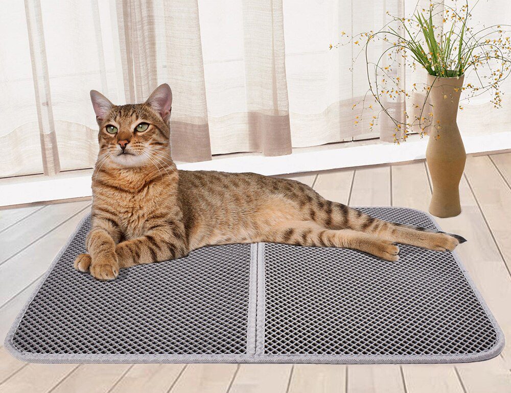 Pet Cat Litter Mat Double Layer Waterproof Litter Cat Pads For Cats House Clean Super Light Easy To Carry Smooth Surface