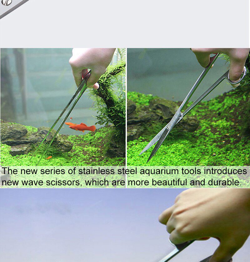 Aquarium Tools Set Plants Tweezers and Scissors Grass Stainless Steel Cleaning Tools Plants Fish Tank Accessories 4 5 6pcs/set