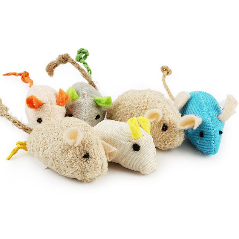 6pcs/lot Mix Pet Toy Catnip Mice Cats Toys Fun Plush Mouse Cat Toy For Kitten