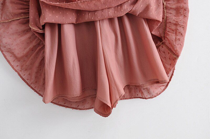 2020 Summer Women Ruffles Lace Chiffon Dress Boho Mini Beach Dress Three Quarter Sleeve Ladies Party Dresses Vestido