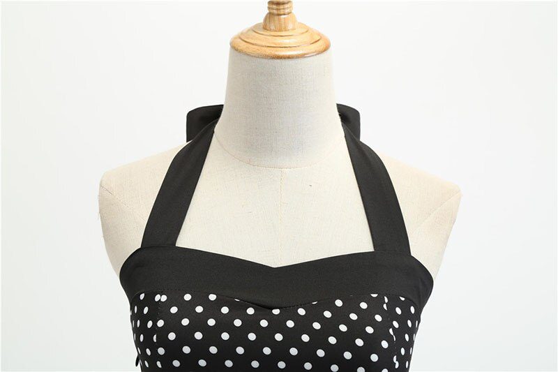 Women Polka Dot Print Summer Dress Sexy Retro White Halter Vintage Dress Plus Size Robe Femme Pin Up Rockabilly Party Dress