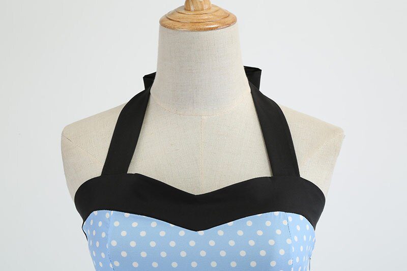 Women Polka Dot Print Summer Dress Sexy Retro White Halter Vintage Dress Plus Size Robe Femme Pin Up Rockabilly Party Dress