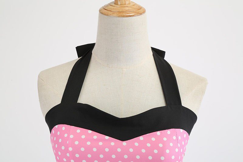 Women Polka Dot Print Summer Dress Sexy Retro White Halter Vintage Dress Plus Size Robe Femme Pin Up Rockabilly Party Dress