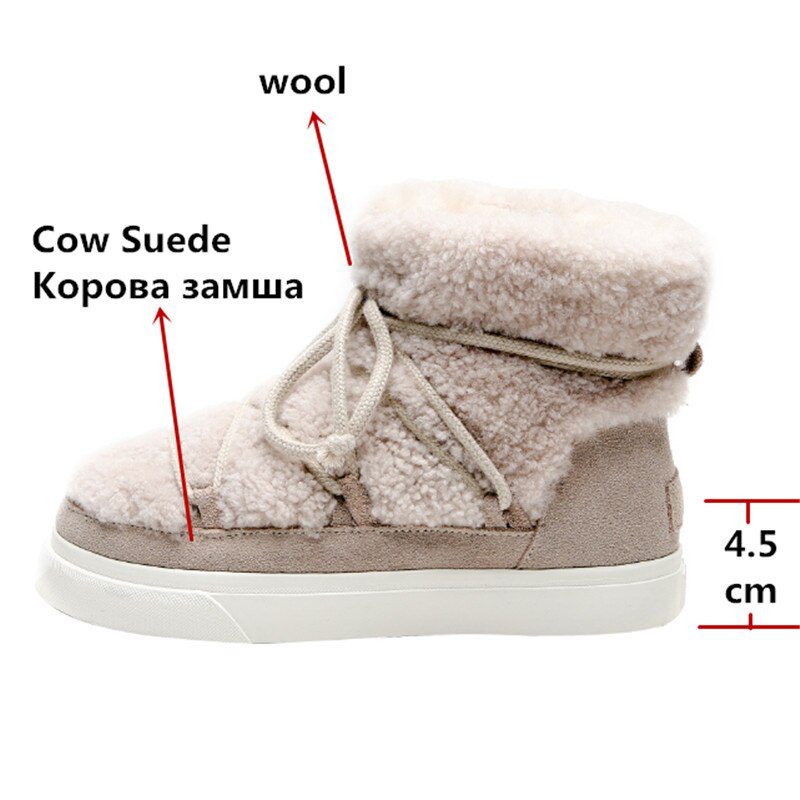 FEDONAS Sweet Women Wool Cow Suede Ankle Boots Female Big Size Snow Boots Dancing Casual Shoes Woman Newest Flats Platform Boots