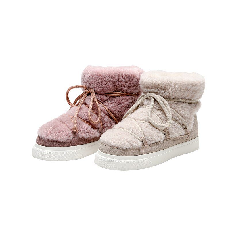 FEDONAS Sweet Women Wool Cow Suede Ankle Boots Female Big Size Snow Boots Dancing Casual Shoes Woman Newest Flats Platform Boots