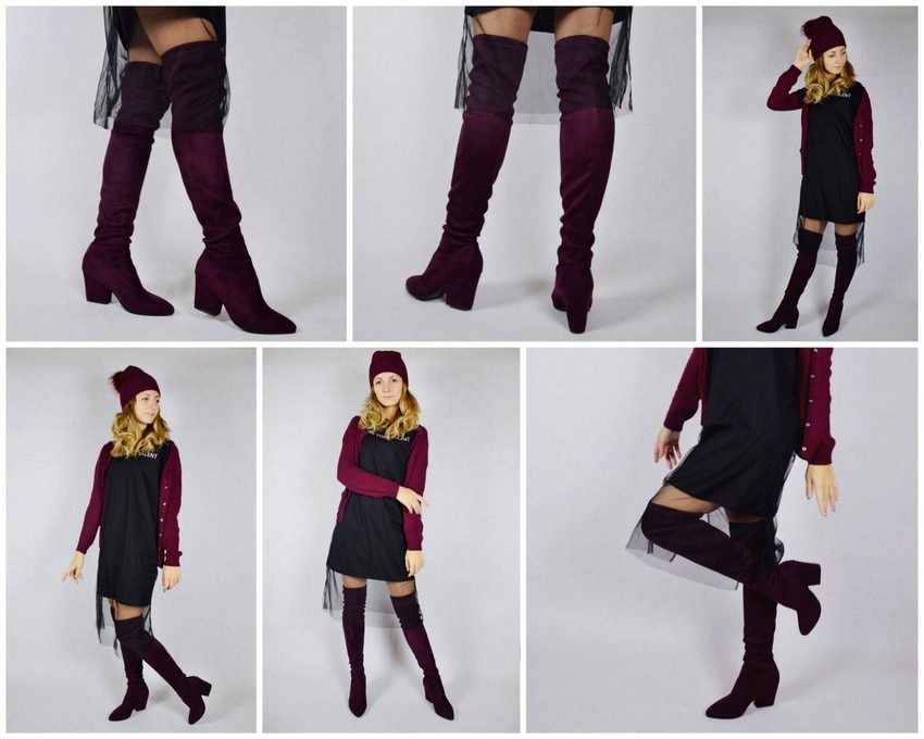 QUTAA 2020 Women Over The Knee High Boots Wedges Heels Winter Shoes Pointed Toe Sexy Elastic Fabric Women Boots Size 34-43