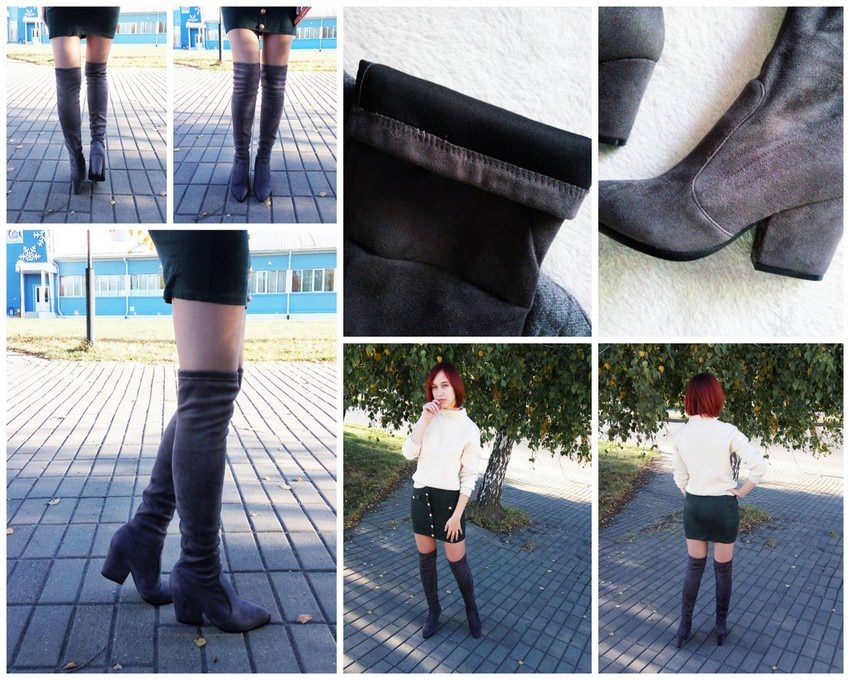 QUTAA 2020 Women Over The Knee High Boots Wedges Heels Winter Shoes Pointed Toe Sexy Elastic Fabric Women Boots Size 34-43