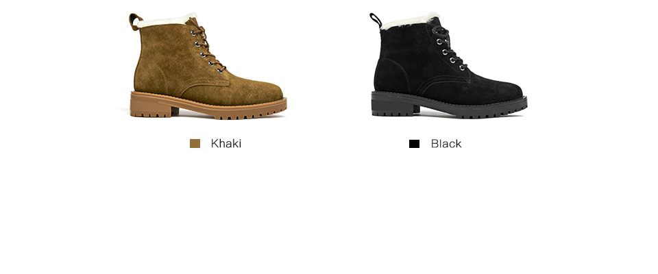 BeauToday Wool Snow Boots Women Genuine Leather Round Toe Lace-Up Platform Winter Ladies Ankle Length Shoes Handmade 03281