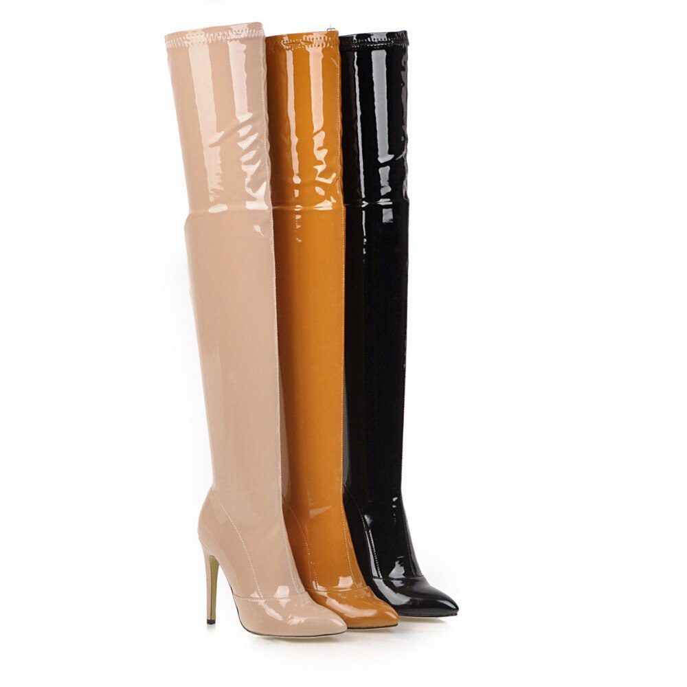 Sexy Stiletto High Heels Over The Knee Boots Women Stretch Thigh High Boots Ladies Spring Autumn Long Boots Shoes Cuissardes