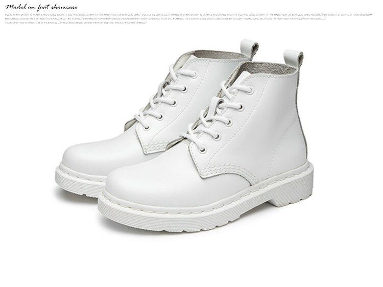 Genuine Leather Boots Women White Ankle Boots Motorcycle Boots Female Autumn Winter Shoes Woman Punk Botas Mujer 2020 Spring