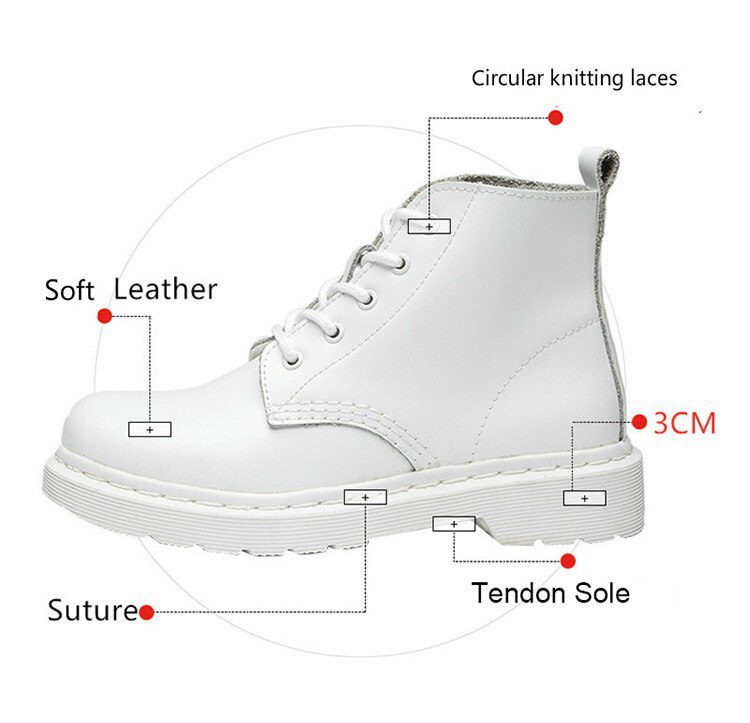 Genuine Leather Boots Women White Ankle Boots Motorcycle Boots Female Autumn Winter Shoes Woman Punk Botas Mujer 2020 Spring