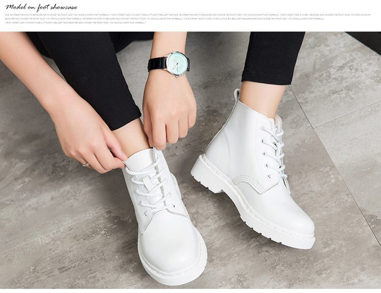 Genuine Leather Boots Women White Ankle Boots Motorcycle Boots Female Autumn Winter Shoes Woman Punk Botas Mujer 2020 Spring