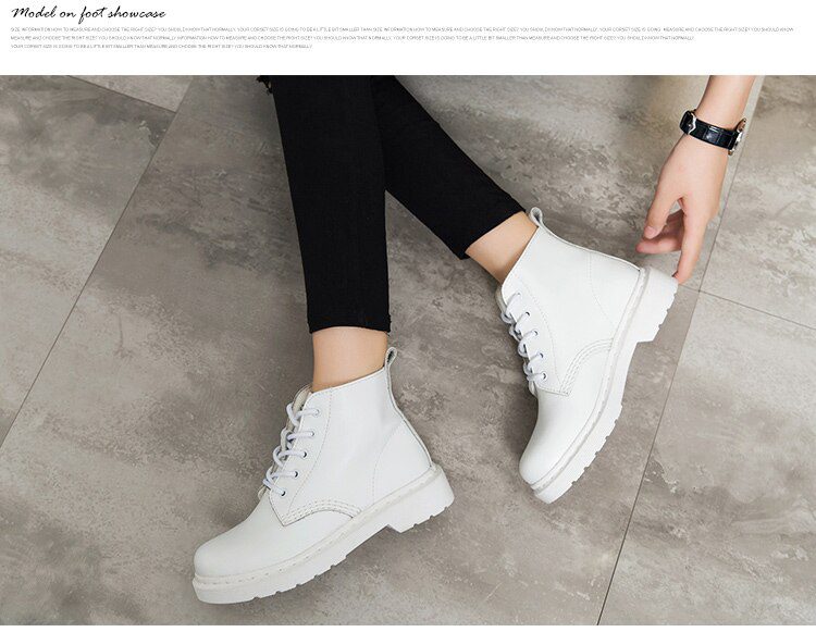 Genuine Leather Boots Women White Ankle Boots Motorcycle Boots Female Autumn Winter Shoes Woman Punk Botas Mujer 2020 Spring