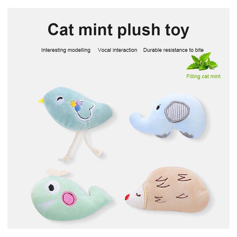 Cat Toy Catnip Interactive Plush Stuffed Chew Pet Toys Claw Funny Cat Mint Soft Teeth Cleaning Toy For Cat Kitten Pet Products