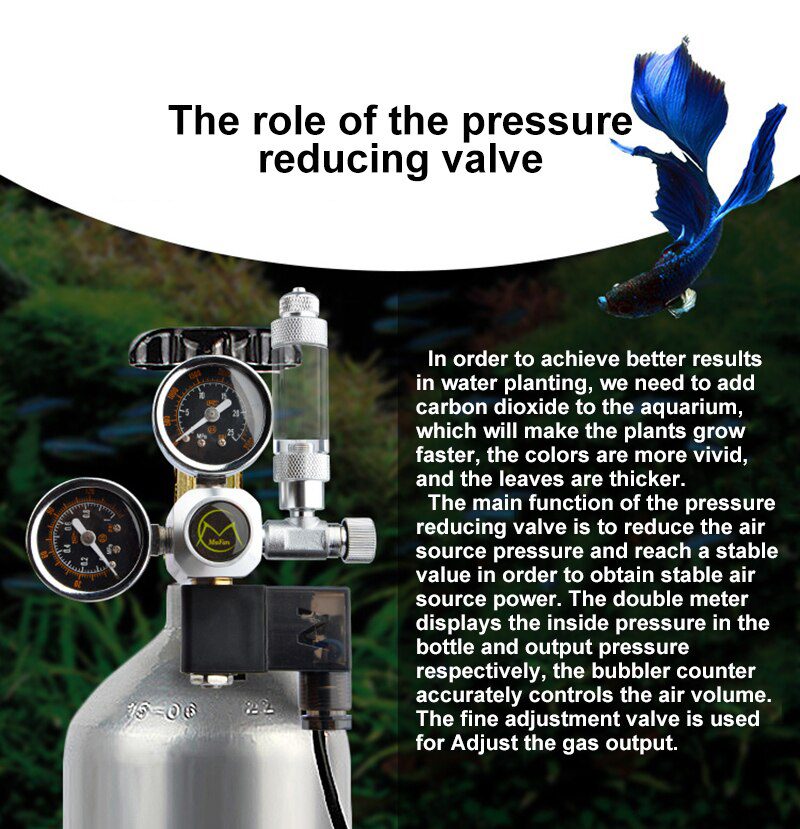 DIY Aquarium CO2 Regulator Magnetic Solenoid Kit Check Valve Fish Tank Accessories CO2 Control System Reactor Generator Set