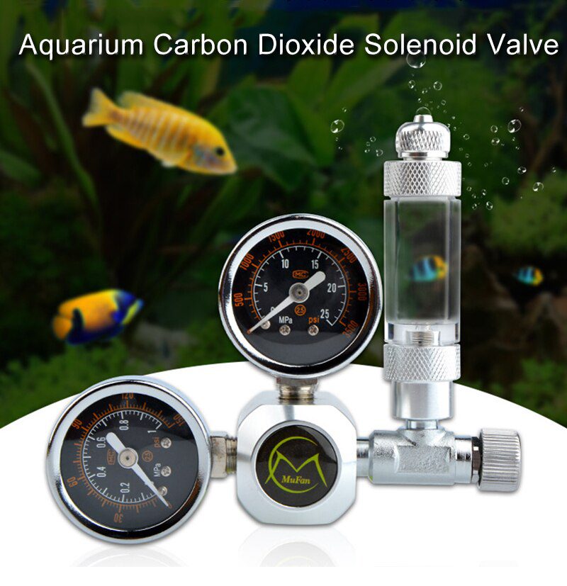 DIY Aquarium CO2 Regulator Magnetic Solenoid Kit Check Valve Fish Tank Accessories CO2 Control System Reactor Generator Set