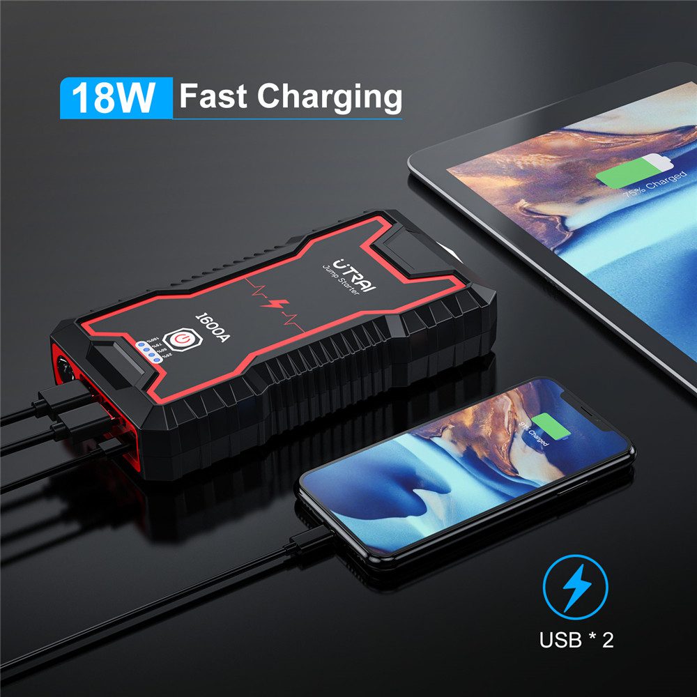 UTRAI Car Jump Starter Power Bank 16000/22000mAh 12V Starting Device Portable Emergency Car Booster Auto Car Battery Charger Gas