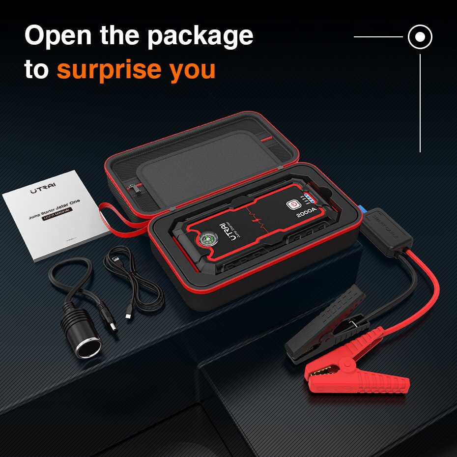 UTRAI Car Jump Starter Power Bank 16000/22000mAh 12V Starting Device Portable Emergency Car Booster Auto Car Battery Charger Gas