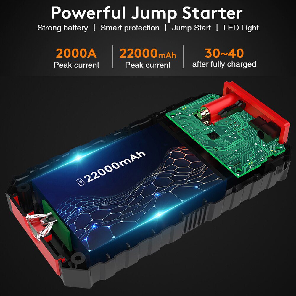UTRAI Car Jump Starter Power Bank 16000/22000mAh 12V Starting Device Portable Emergency Car Booster Auto Car Battery Charger Gas