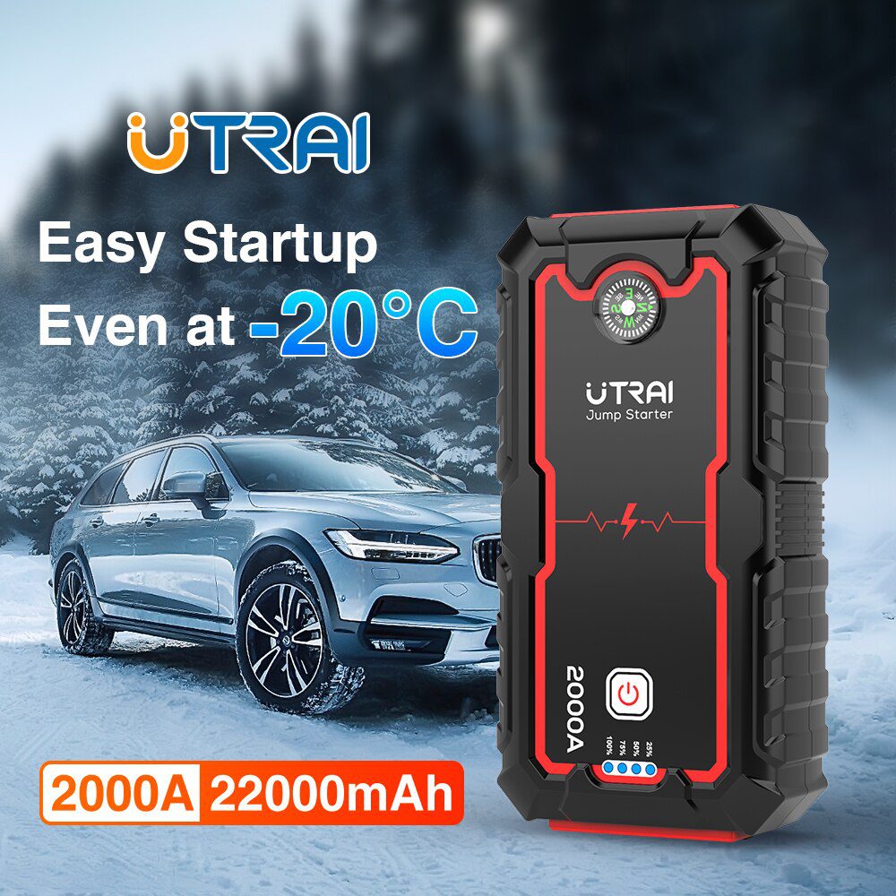UTRAI Car Jump Starter Power Bank 16000/22000mAh 12V Starting Device Portable Emergency Car Booster Auto Car Battery Charger Gas