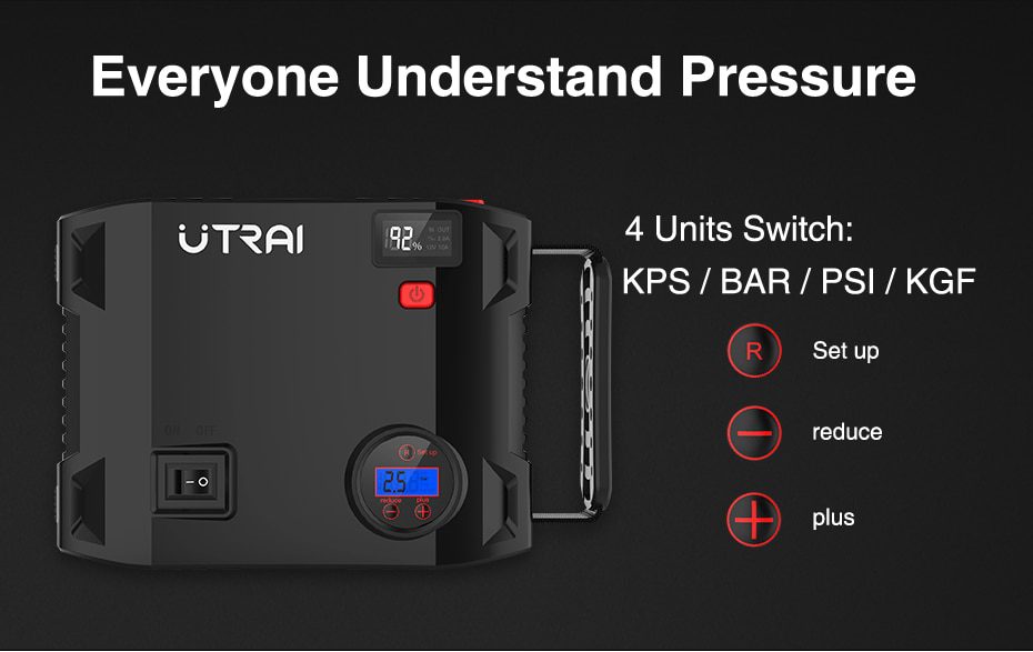 UTRAI 4 IN 1 Car Jump Starter Power Bank 24000mah 2000A with air compressor Portable Emergency 12V Booster Car battery charger UTRAI 4 IN 1 Car Jump Starter Power Bank 24000mah 2000A with air compressor Portable Emergency 12V Booster Car battery charger