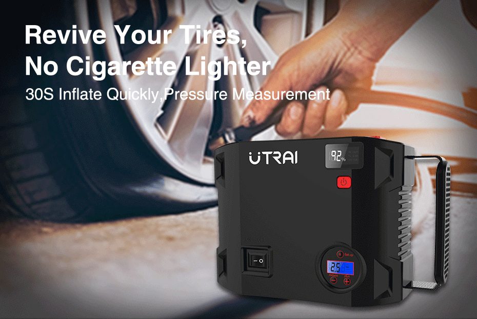 UTRAI 4 IN 1 Car Jump Starter Power Bank 24000mah 2000A with air compressor Portable Emergency 12V Booster Car battery charger UTRAI 4 IN 1 Car Jump Starter Power Bank 24000mah 2000A with air compressor Portable Emergency 12V Booster Car battery charger