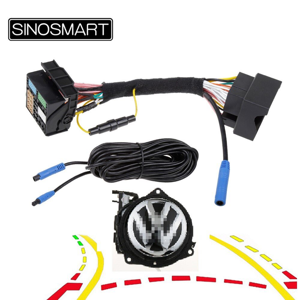 SINOSMART CanBus Reversing Dynamic Trajectory Parking Camera for Skoda Octavia Volkswagen Tiguan 187B 280 MQB PQ Audi A5 Q5 Q2