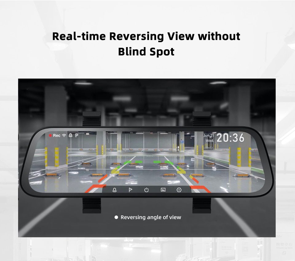 2020 New 9.35 Inch Full Screen 70mai Rearview Dash Cam Wide 1080P Auto Cam 130FOV 70mai Mirror Car Recorder Stream Media Car DVR