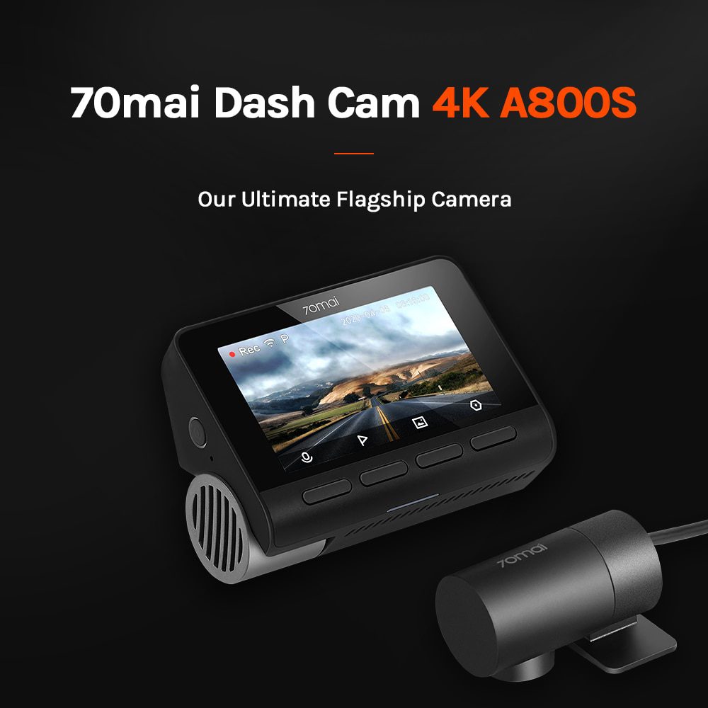 70mai A800S 4K Car DVR Dual Vision GPS ADAS 70mai 4K Dash Cam A800S 24H Parking Monitior Front & Rear Cam 140FOV