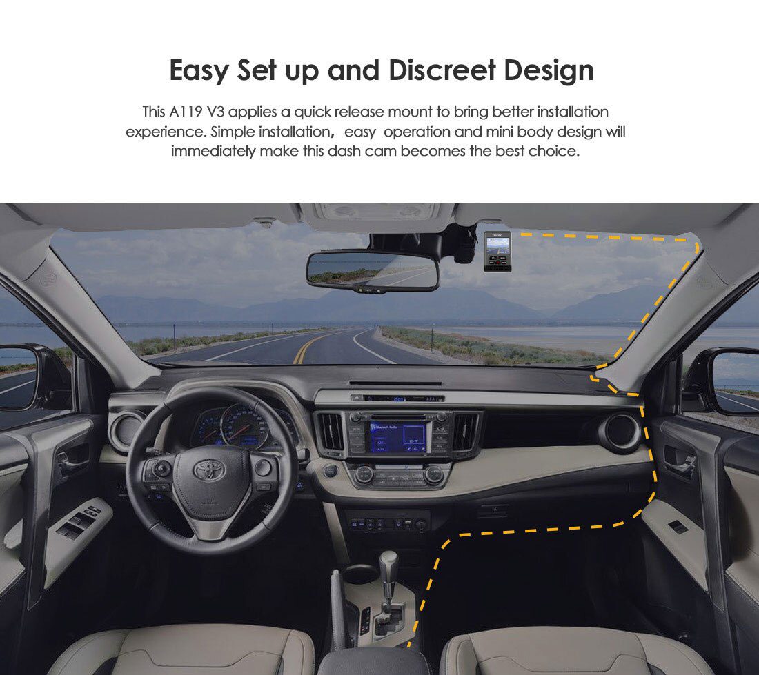 VIOFO A119 V3 2K 60fps Car Dash Cam Super Night Vision Quad HD 2560 * 1600P Car DVR with Parking Mode G-sensor optional GPS