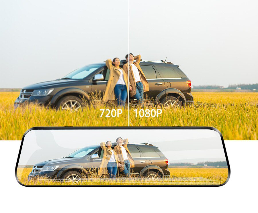 E-ACE Car Dvr 10 Inch Touch Screen Video Recorder Auto Registrar Stream Mirror Support RearView Camera night vision dash cam