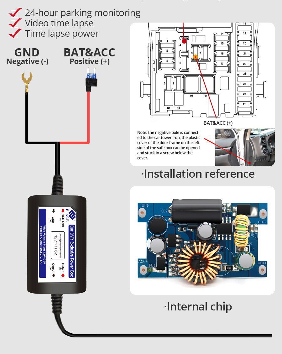 E-ACE Car Dvr 10 Inch Touch Screen Video Recorder Auto Registrar Stream Mirror Support RearView Camera night vision dash cam