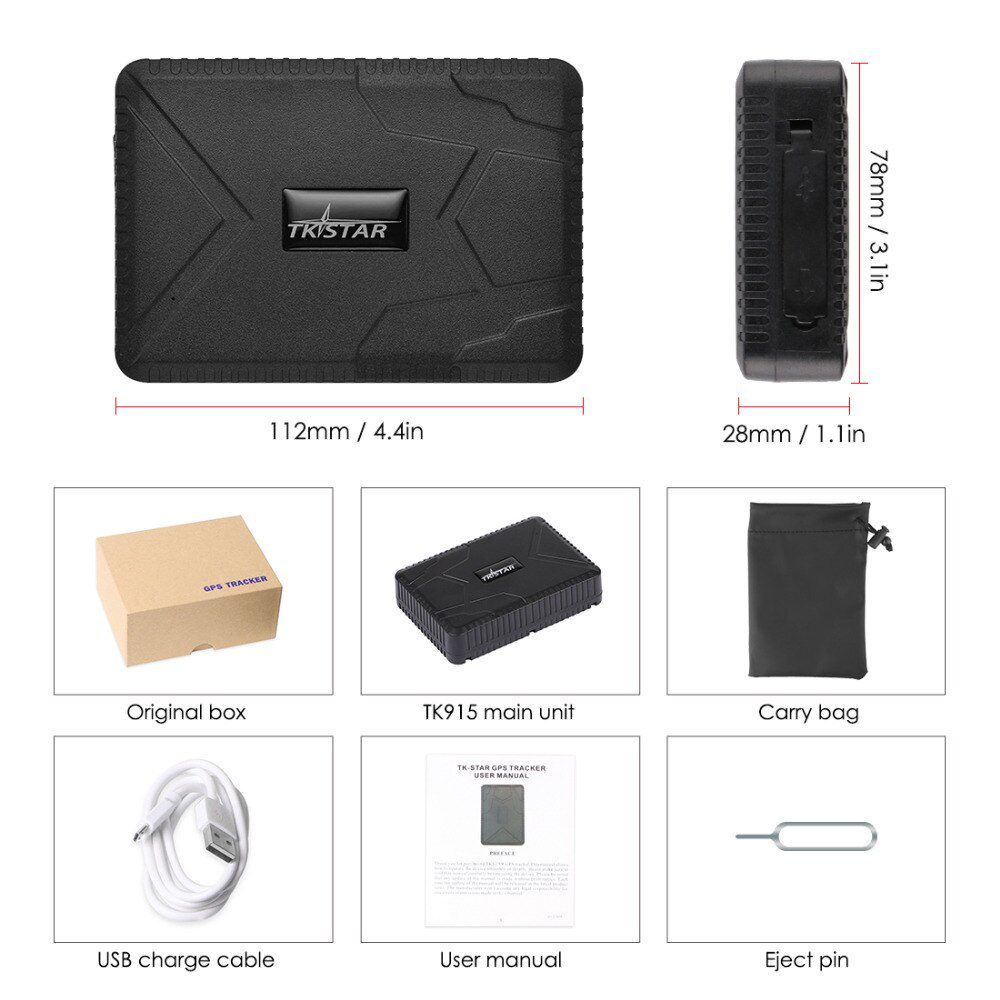 Car GPS Tracker TK915 GPS Locator 10000mAh Magnet Waterproof IP65 GPS Car Tracker Tamper Alert LIFETIME FREE APP PK TKSTAR TK905
