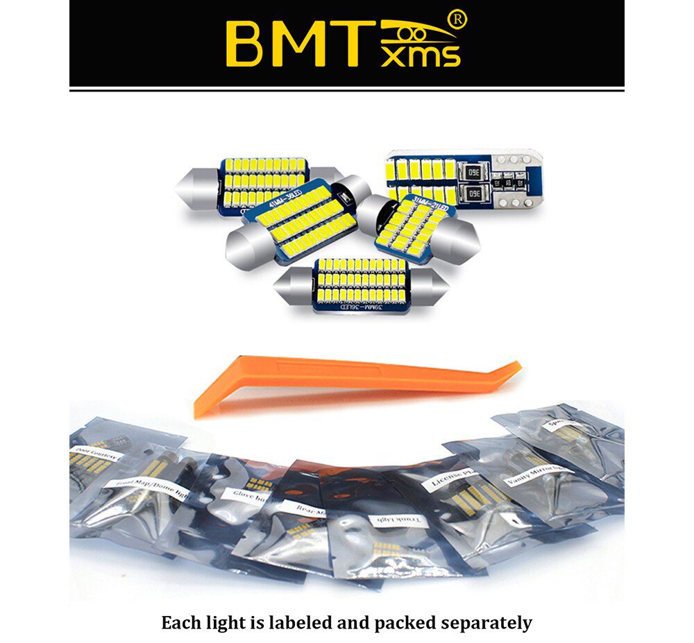 BMTxms For Audi A3 8L 8V 8P A4 B5 B6 B7 B8 A5 A6 C5 C6 C7 A7 A8 D2 D3 Canbus Vehicle LED Interior Map Dome Trunk Light Kit