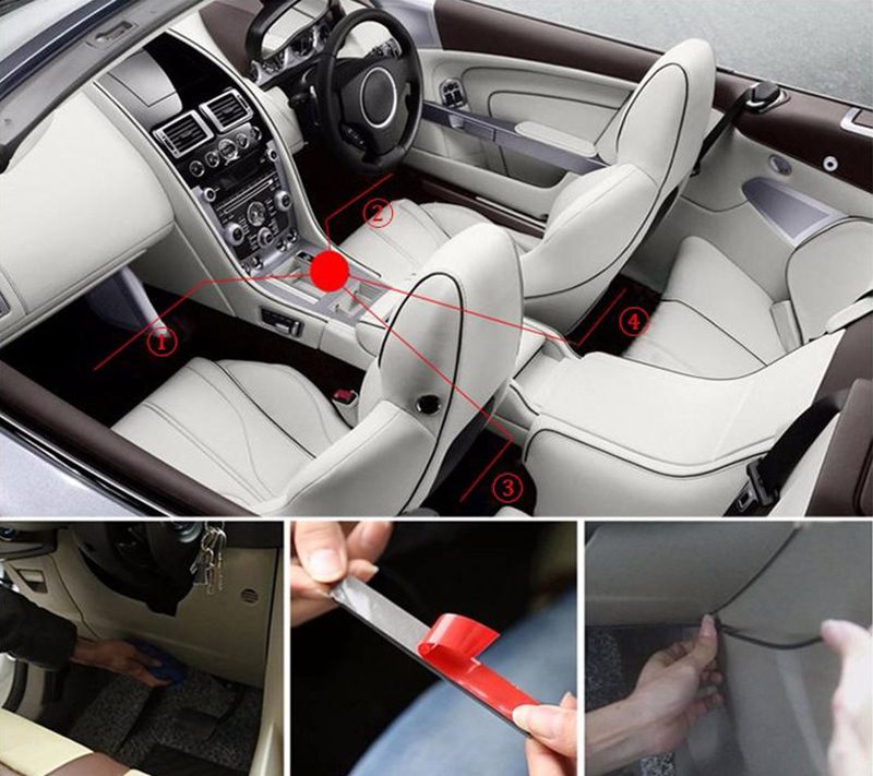 Car USB LED RGB Atmosphere Strip Light Remote voice control Interior Styling Decorative RGB LED Dynamic ambient Strip Light