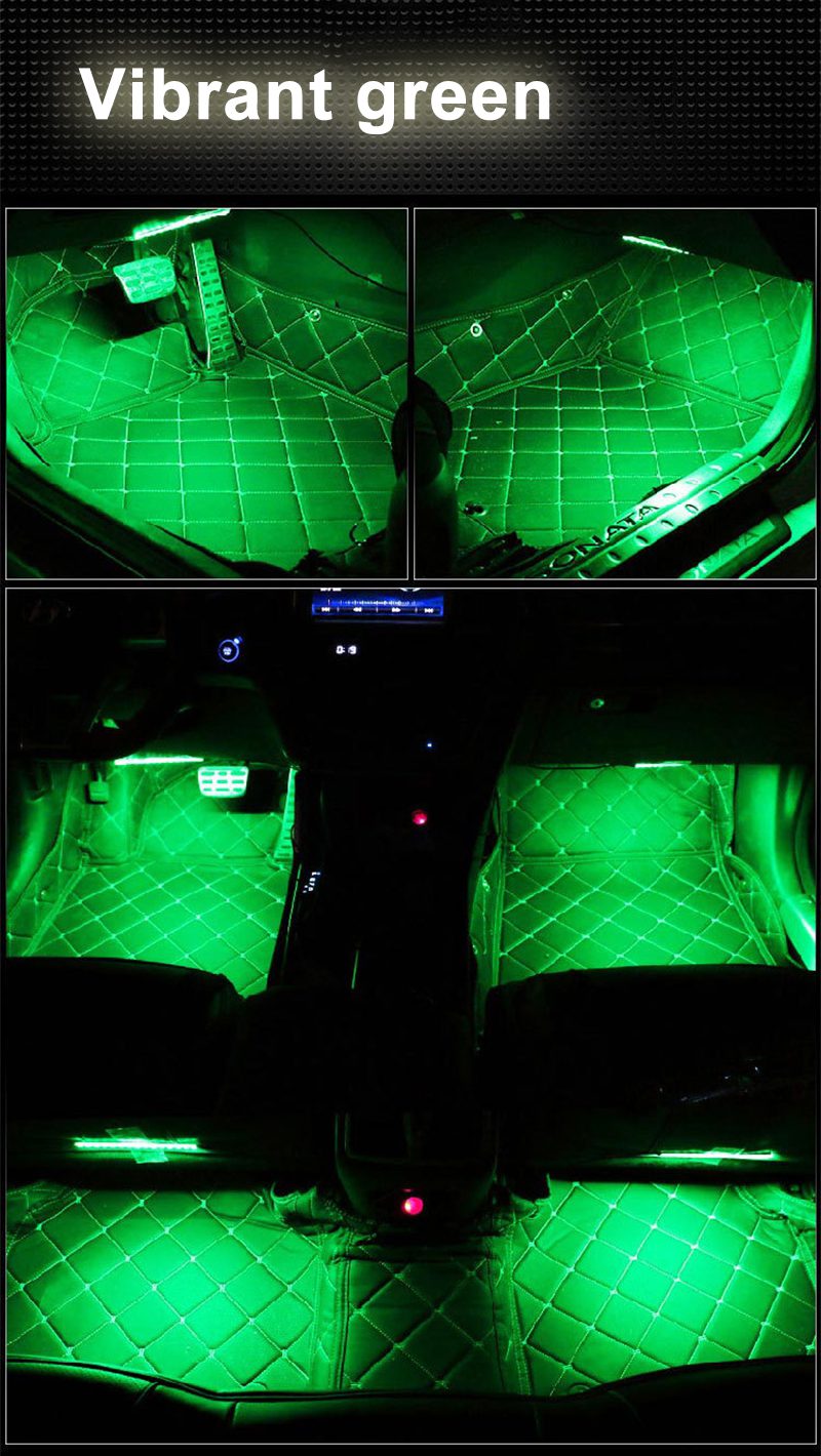 Car USB LED RGB Atmosphere Strip Light Remote voice control Interior Styling Decorative RGB LED Dynamic ambient Strip Light