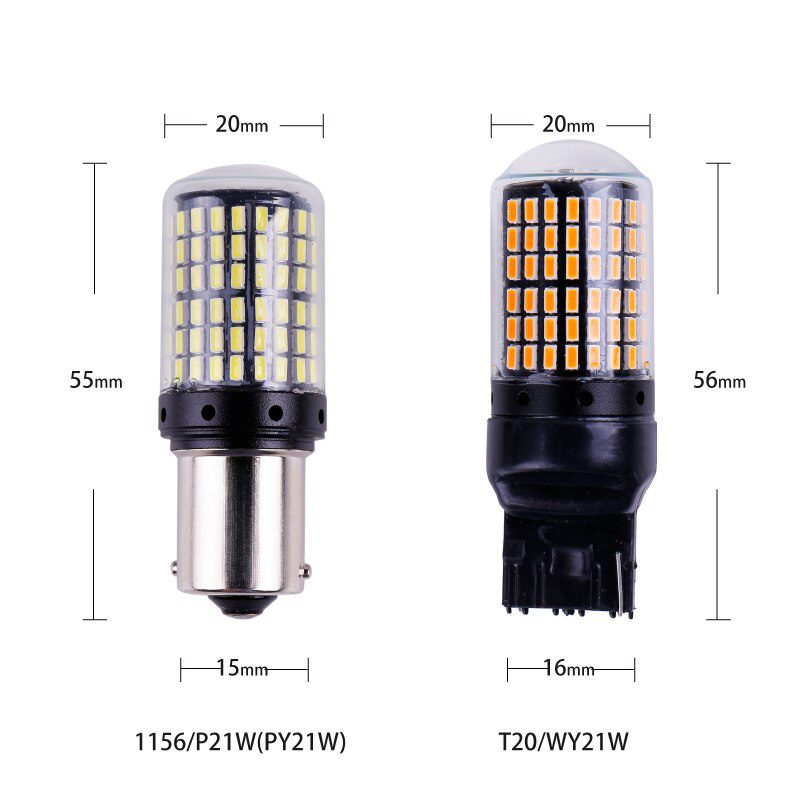 1x 3014 144smd CanBus S25 1156 BA15S P21W LED BAY15D BAU15S PY21W lamp T20 LED 7440 W21W W21/5W led Bulbs For Turn Signal Light