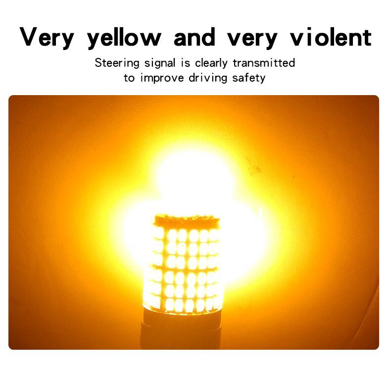 1PCS 1156 BA15S P21W BAU15S PY21W LED T20 7440 W21W P21/5W 1157 BAY15D led Bulbs 144smd CanBus lamp For Turn Signal Light 12V