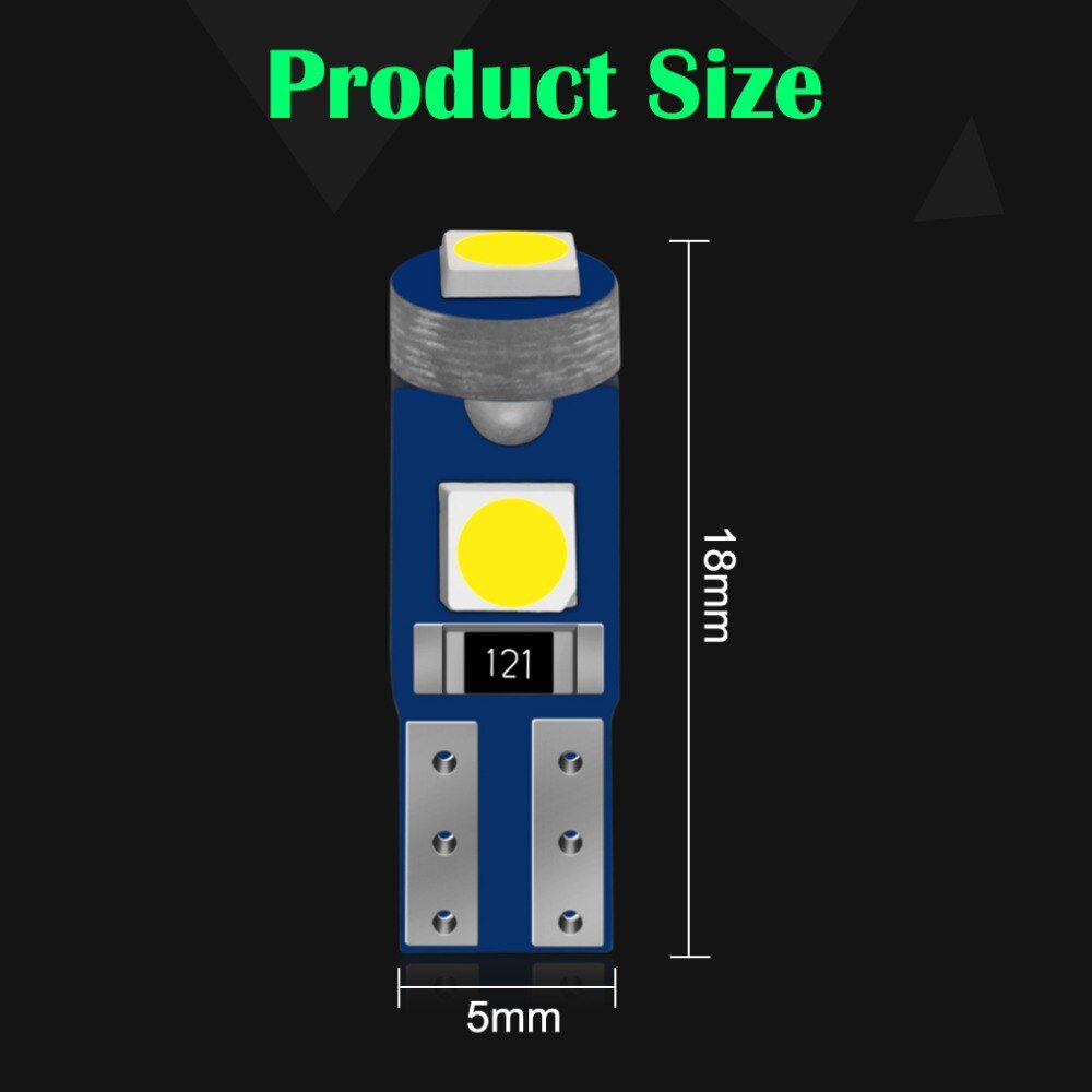 10Pcs T5 Led Bulb W3W W1.2W Led Canbus Car Interior Lights Dashboard Warming Indicator Wedge Auto Instrument Lamp 12V